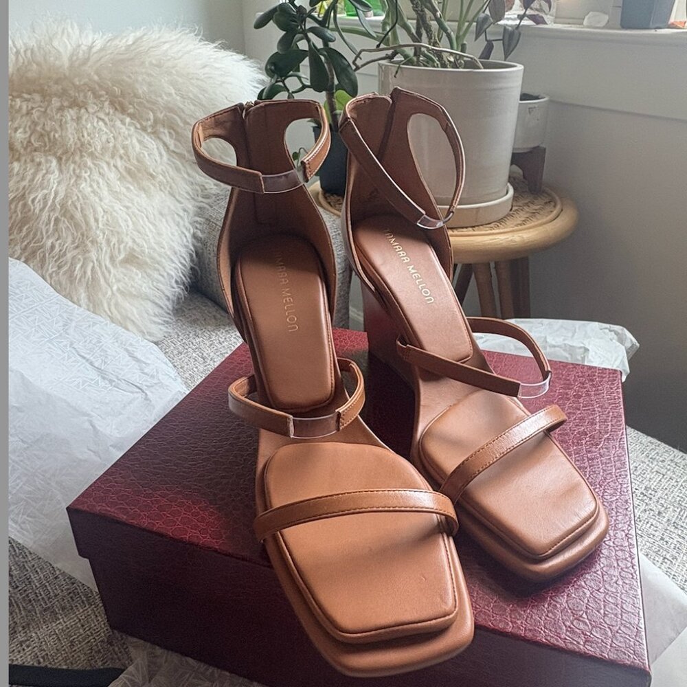 Tamara Mellon Brown Sandals with Cushion